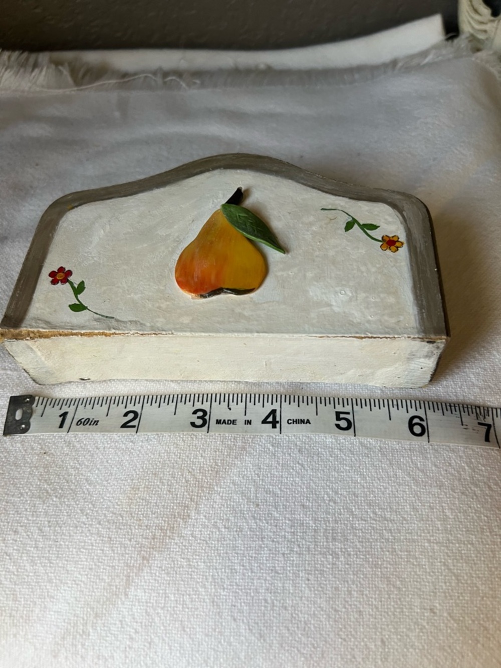 Hand-Painted Wooden Apple Napkin Holder - Red & Green - Picture 3 of 10